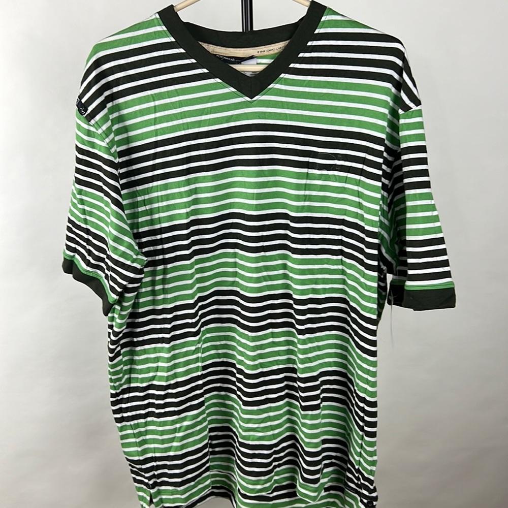 RockWear Men’s Size XL Green color stripe T-shirt (NWT)